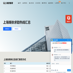 上海媒体求助免费热线汇总 | 上海律师网
