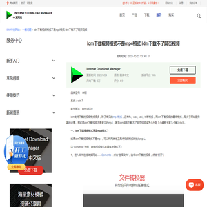 idm下载视频格式不是mp4格式 idm下载不了网页视频-IDM中文网站